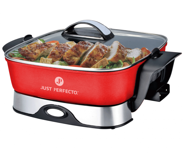 Just Perfecto JL-01: Padella elettrica rossa 1650W XXL - 5,5L